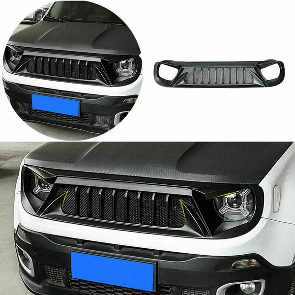 For 2015-2018 Jeep Renegade Matte Black Front Bumper Grille Center Mesh Grill