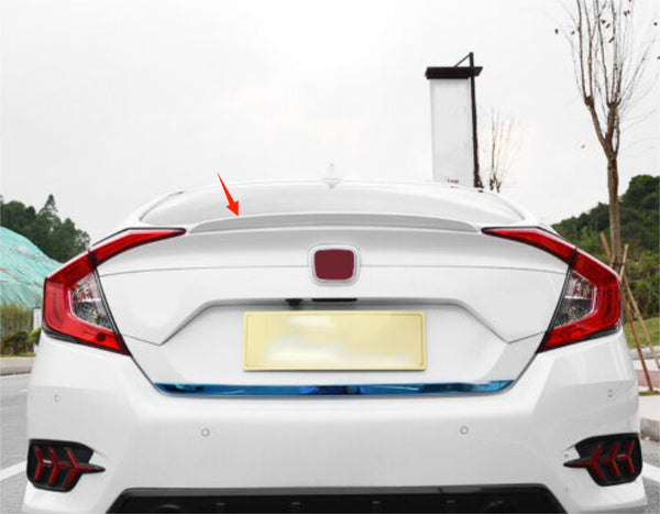 For 2016-2021 Honda Civic Sedan Rear Trunk Spoiler Wing Small 4DR Pearl White