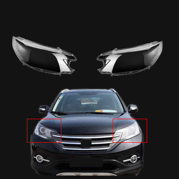 Fits Honda CRV 12-14 Transparent Car Front Headlight Cover Headlamp Lens Pair