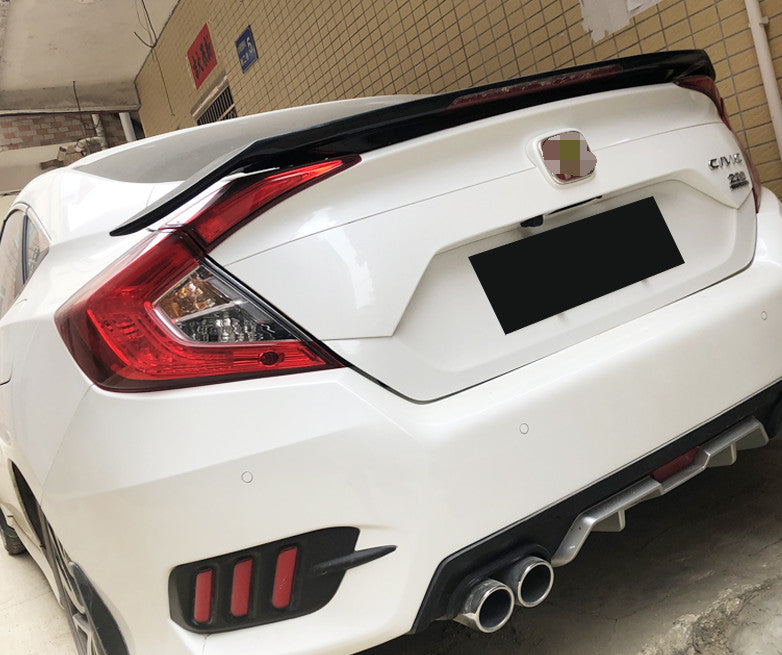 For 2016-2021 Honda Civic Sedan RS Light Rear Trunk Painted Black Wing Spoiler
