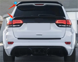 For 2013-2021 Jeep Grand Cherokee Set 2P Rear Mid+Roof Spoiler Wing Glossy Black