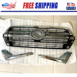 Front Bumper Mesh Grille For Toyota Land Cruiser LC200 2016-2020 Chrome Grill