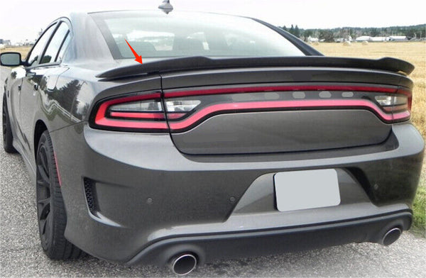 Black For 2011-2023 Dodge Charger SRT Rear Trunk Spoiler Wing Matte Lip